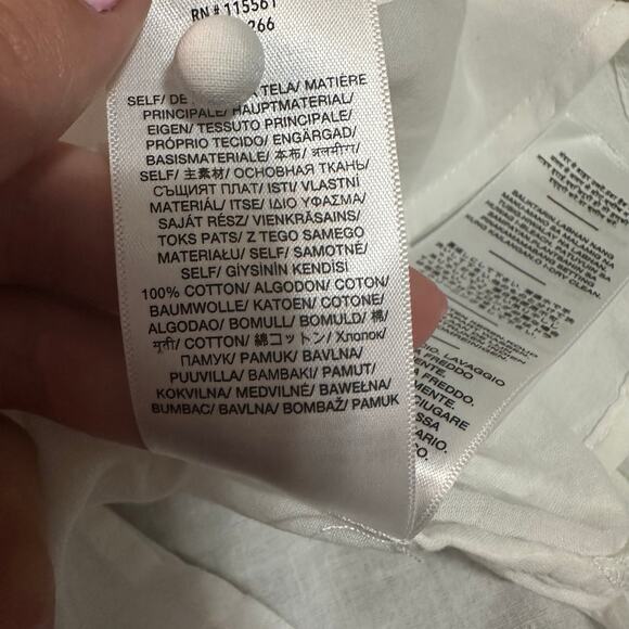 7 FOR ALL MANKIND Women's Peter Pan Collar Ruffle Top Size S In White - Picture 12 of 13